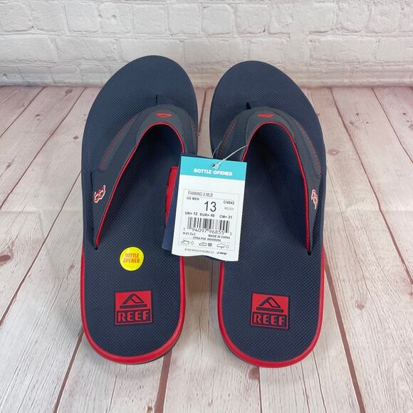 Reef Fanning x MLB Boston Red Sox With Bottle Opener Sandals Mens Sz 13 (CI4842) - Picture 8 of 11